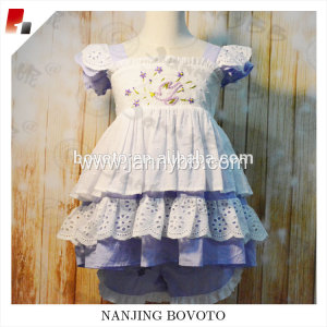 Summer ruffle dress bowknot boutique girl clothes